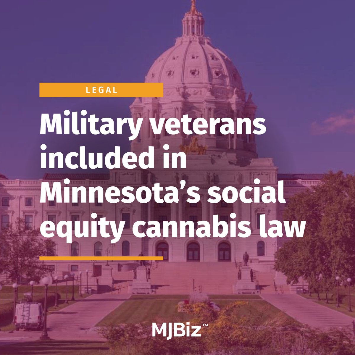 Military veterans in #Minnesota will qualify as social equity applicants for #cannabis licenses under changes to the state’s legislation that still requires the signature of Gov. Tim Walz.

More info here: bit.ly/4btrVRp

(Photo by pabrady63/stock.adobe.com)