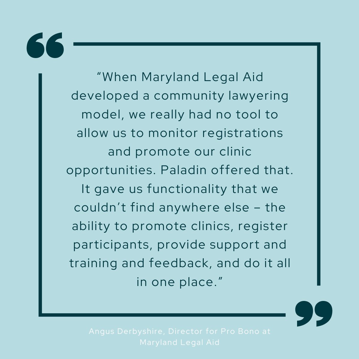 We love working with the team at @MDLegalAid, who works tirelessly to help their clients access legal resources and services. We caught up with their Director of Pro Bono, Angus, to learn the latest on their program and how Paladin supports its mission: joinpaladin.com/case-studies/p…