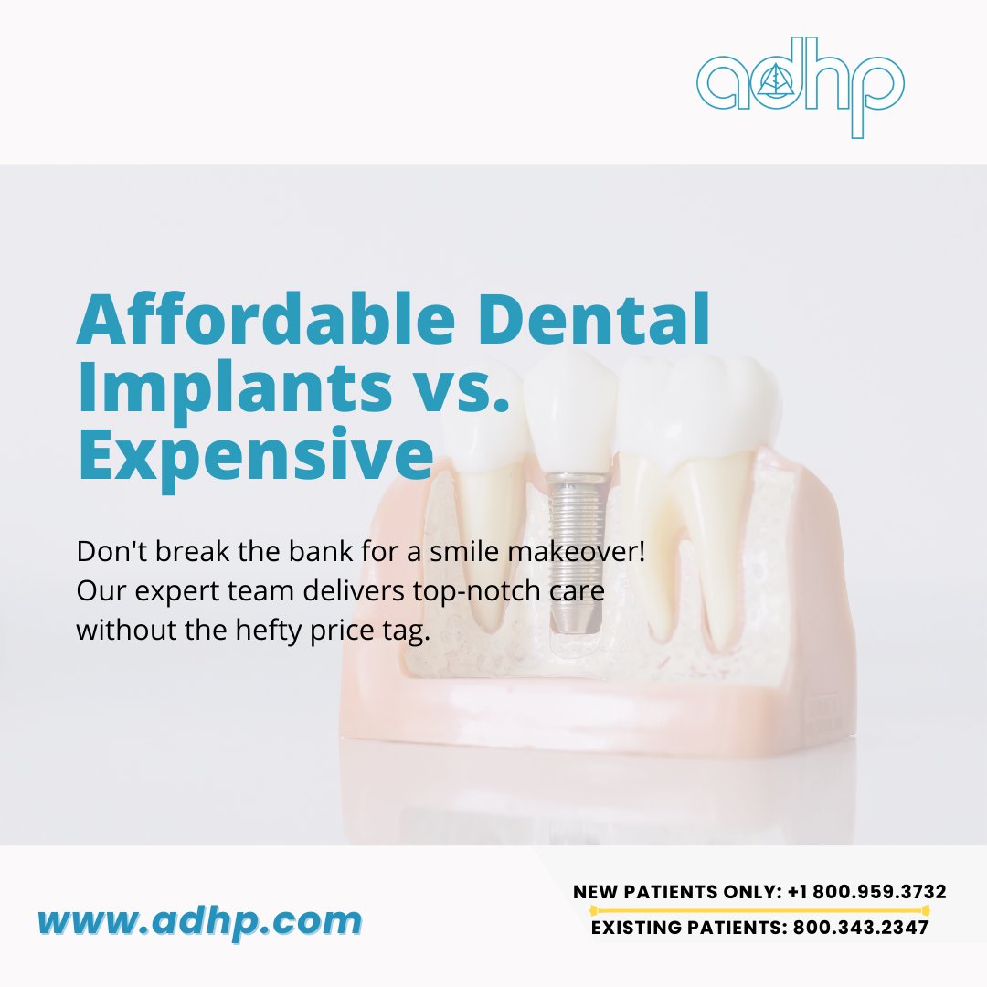 teethimplantsdr's tweet image. Get the smile you've always wanted without breaking the bank. Our dental implants are both high-quality and affordable. 🦷✨ 
#AffordableDentistry #SmileMakeover #ADHP