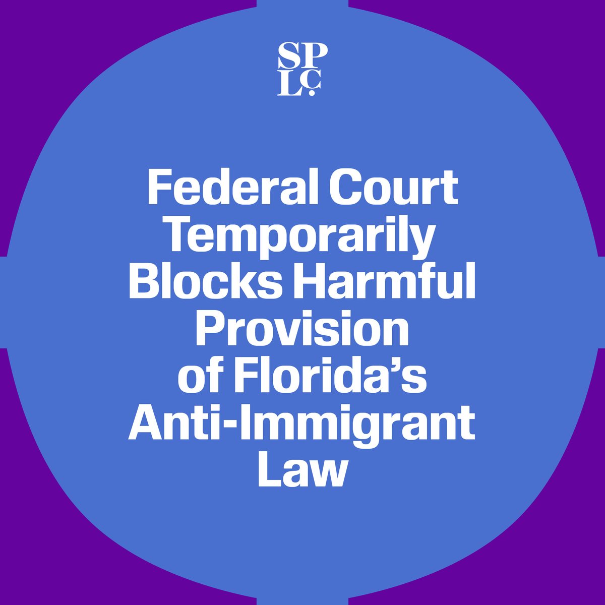 On Wednesday, a federal court blocked Section 10 of Florida’s draconian anti-immigrant law, SB 1718. Read the full statement: bit.ly/3wNVCO6