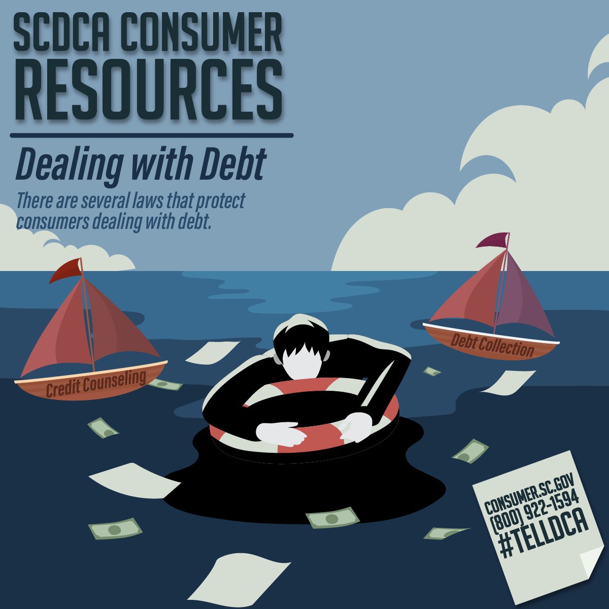 #SCDCA has plenty of resources for consumers. You can find information on debt collection and credit counseling here: consumer.sc.gov/consumer-resou…

#TellDCA #DealingWithDebt #Debt #ConsumerProtection #ConsumerAffairs