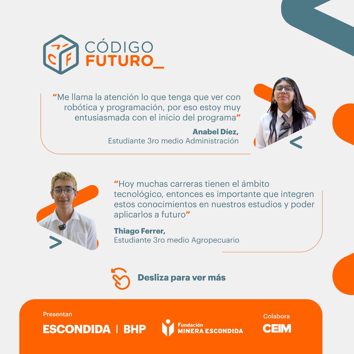 fmescondida's tweet image. 🤖¡Programa Código Futuro!🤖

Conozcan el testimonio de estos jóvenes del Liceo Likan Antai de San Pedro de Atacama, quienes por primera vez están participando del Programa Código Futuro.🚀

#SanPedrodeAtacama #CódigoFuturo #FundaciónMineraEscondida