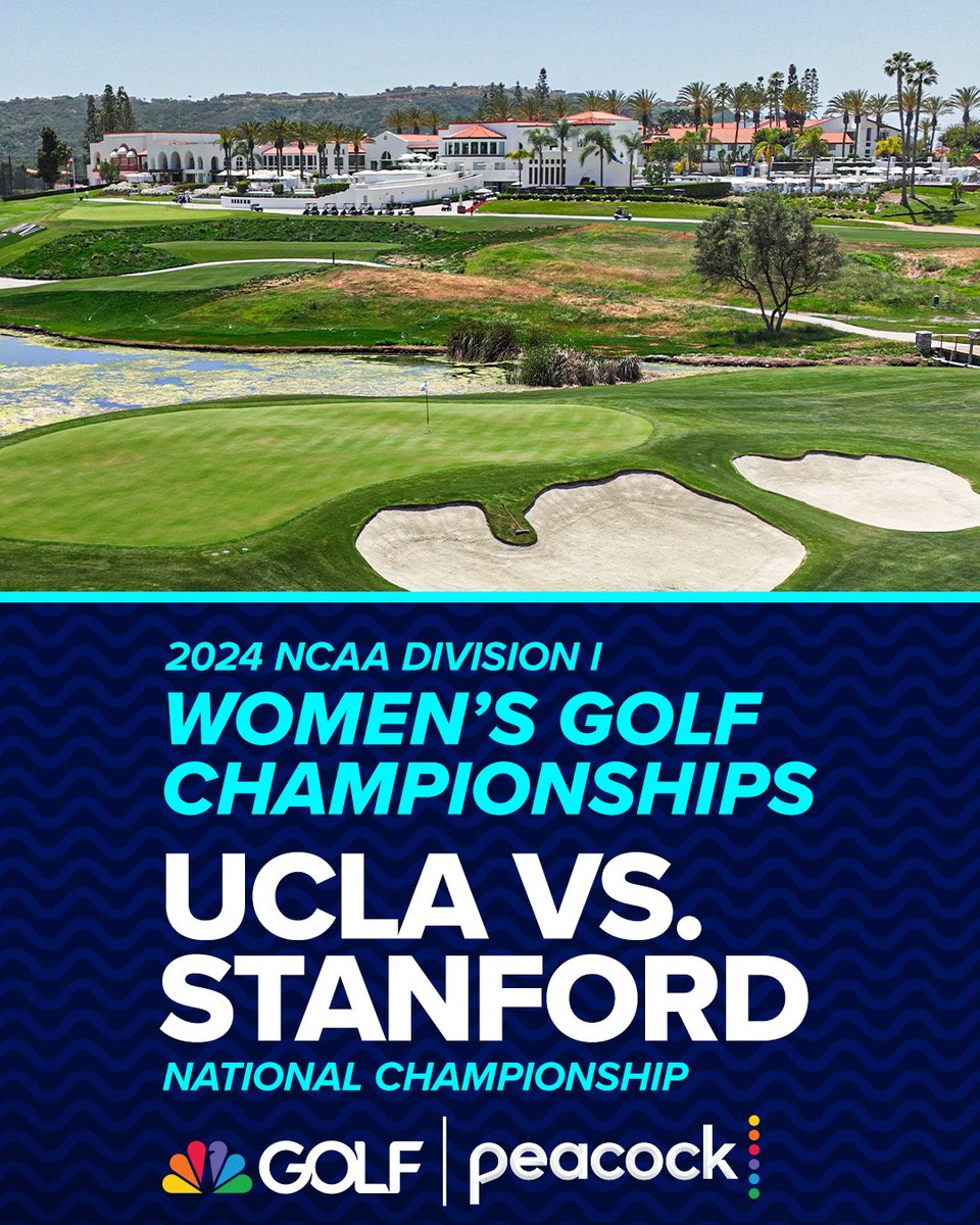 Golf Channel (@golfchannel) on Twitter photo It's <a href="/StanfordWGolf/">Stanford Women's Golf</a> vs. <a href="/UCLAWomensGolf/">UCLA Women's Golf</a> for the 2024 #NCAAGolf Women's National Title. ⚔️🏆
Live coverage of the National Championship matches from Omni La Costa starts NOW on Golf Channel and <a href="/peacock/">Peacock</a>. It's <a href="/StanfordWGolf/">Stanford Women's Golf</a> vs. <a href="/UCLAWomensGolf/">UCLA Women's Golf</a> for the 2024 #NCAAGolf Women's National Title. ⚔️🏆
Live coverage of the National Championship matches from Omni La Costa starts NOW on Golf Channel and <a href="/peacock/">Peacock</a>.