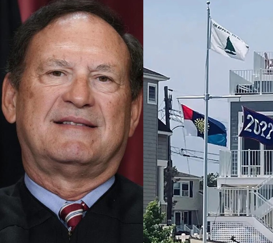 BREAKING: Far-right Supreme Court Justice Samuel Alito is slammed with a massive scandal as it's revealed that he flew another deranged MAGA symbol outside of his house — two years after he flew the upside-down flag.

There are photos to prove it too...

According to a bombshell
