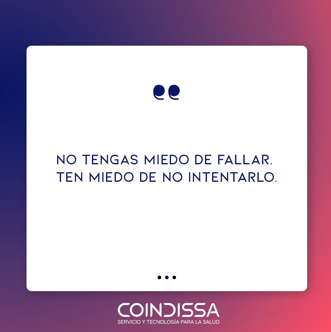 En cada intento, incluso en cada error, yace la semilla del crecimiento y la oportunidad de alcanzar grandes logros. 🍀

-

#SoloconCoindissa #coindissa #FamiliaCoindissa #quoteoftheday #frasemotivacion #Findesemana