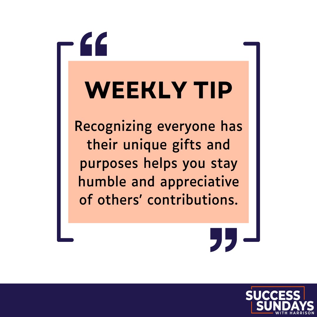 Embrace the unique gifts and purposes of everyone around you. This perspective fosters humility and deep appreciation for others' contributions. 🌟🙏

#WeeklyTip #TeamAppreciation #BusinessTeam
