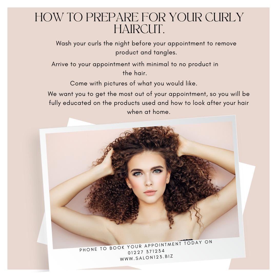 Here are a few tips to get the most out of your “Only Curls” appointment at Salon 123. Book your appointment today with our curly hair specialist Lyndsey or Emma Louise using the Book Now button at salon123.biz Only Curls Buy in the Bay  #buyinthebay #onlycurlslondon