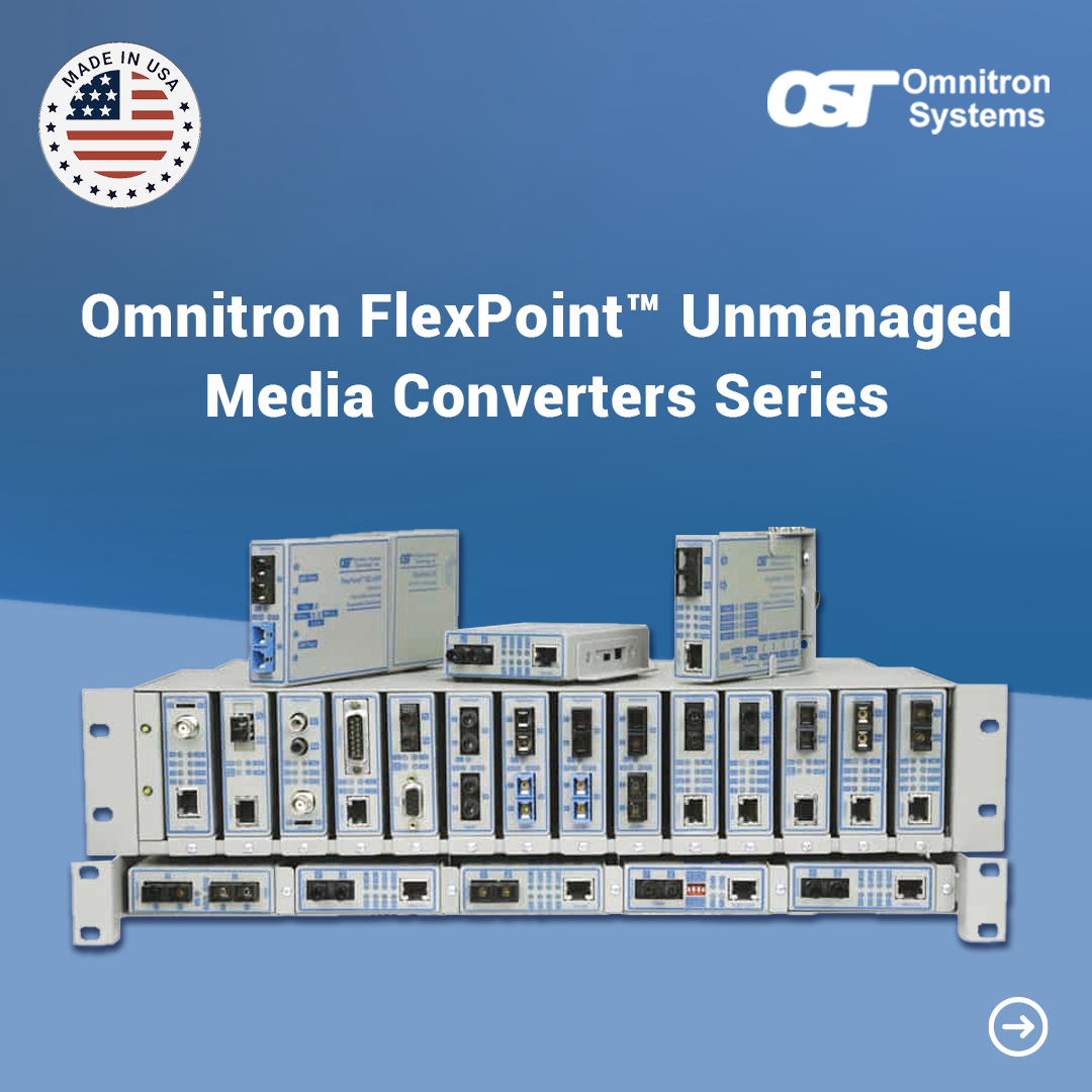 Omnitron FlexPoint Converters untangle the mess! Connect any devices with Copper, Fiber, Coax, and more. Simple and reliable. Read more at bit.ly/3SLQWym

#EthernetMediaConverter #LifetimeWarranty #TechnicalSupport