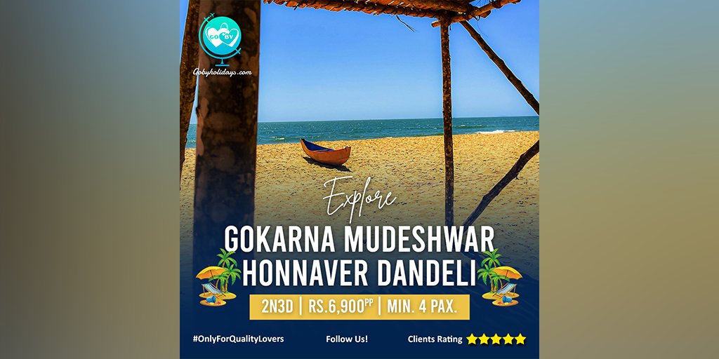 Home to pristine beaches bordered by swaying palms and renowned Hindu shrines, explore our Gokarna Mudeshwar Honnaver Dandeli tour package only at Rs.6,900 per person with 4 pax. #YourOwnTravelCompany #gokarna #dandeli #mudeshwar #honnaver #karnataka #beach #riverrafting