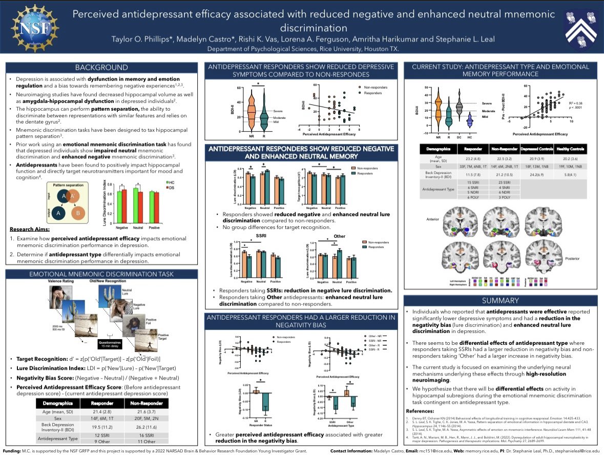 Let’s do this APS! Want to hear about depression, antidepressants, and emotional memory? Stop by my poster on Friday at 4pm # IV-92. #aps24sf
