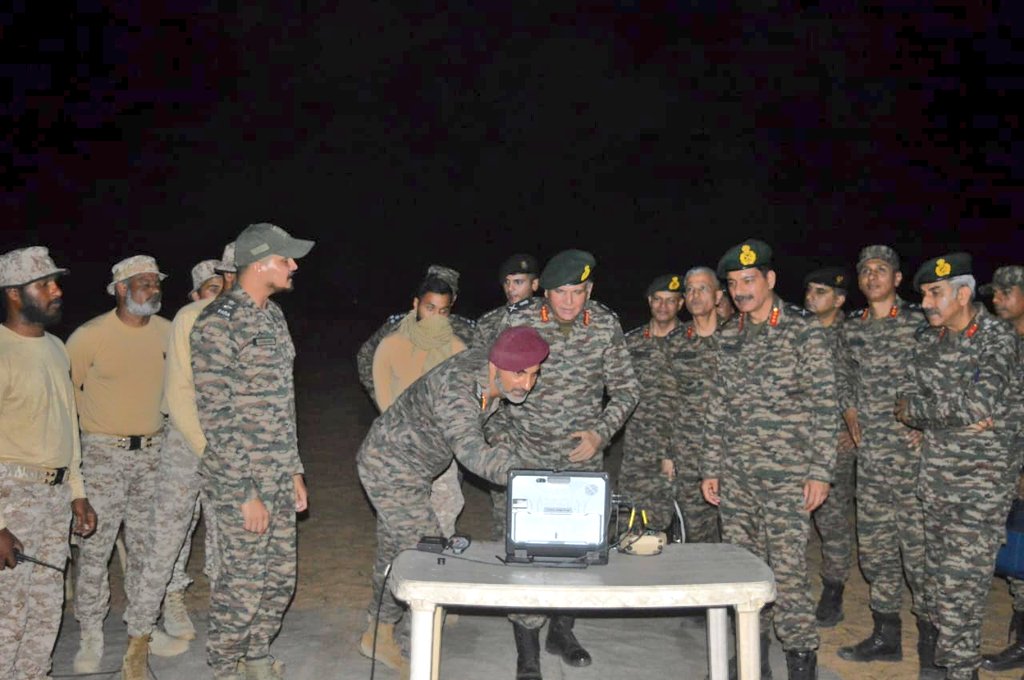 SWComd_IA's tweet photo. #OperationalCapabilityValidation of #SpectrumWarriors Brigade  and #Russel'sViper 

#LtGenDhirajSeth #ArmyCdrSWC reviewed the operational capabilities of the Spectrum Warriors Brigade. The formation successfully demonstrated the state of art Electronic Warfare system and Counter Unmanned Aerial systems. 

Spectrum Domination Capability to disrupt networks and Electronic Intelligence prowess to achieve Battlefield Awareness was also demonstrated. Army Commander lauded the Spectrum Warriors for the successful conduct of Electronic Warfare Operations in both communication and non-communication domains.

 Army Commander also reviewed the Operational Capability of the Para Special Forces Battalion. The battalion successfully validated Combat Freefall Operations, Guided Precision Aerial Delivery, Deployment of Loiter Munitions and LASER Designation through Attack Helicopters. 

The Special Forces successfully achieved Multi-Mode Deep Insertion utilising Light Strike Vehicles and Other New Generation Equipment.  Army Commander commended the Special Forces for their unwavering dedication and professionalism.

#TrainingTogether
#YearofTechAbsorption
#TechInfusedFutureReady 
#Synergy 
#Jointness 
#IndianArmedForces 
#IndianArmy 

#RanbankuraDivision
#ChetakCorps
#SaptaShaktiCommand

@IAF_MCC
@hqwaciaf
@adgpi
@HQ_IDS_India
@SpokespersonMoD