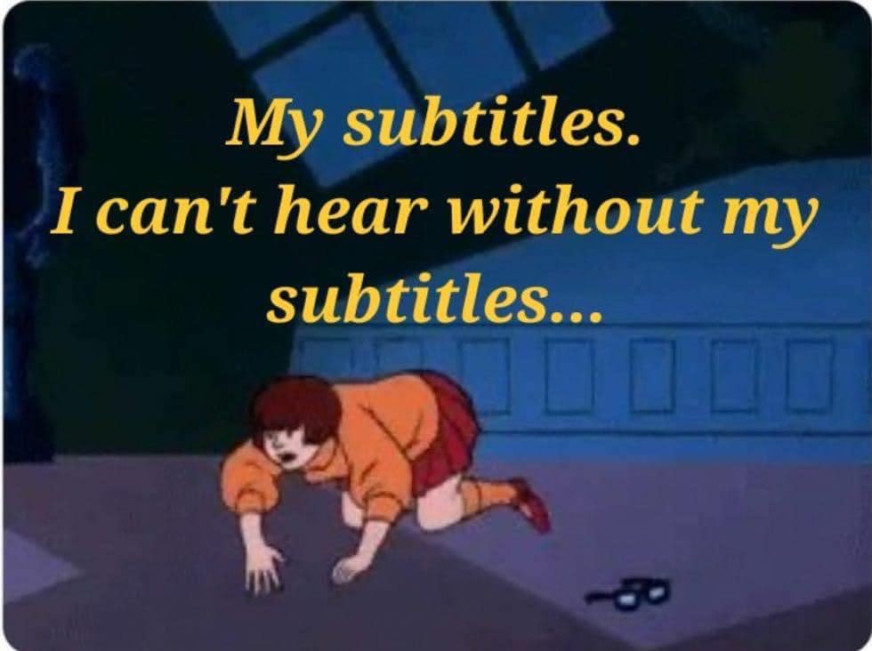 Do you use subtitles? I'm using them more and more when they are available? It helps me to keep track of what's going on, and I like that I can turn the sound down when it gets overwhelming.

#AskingAutistics #AskADHD #ActuallyAutistic #AuDHD