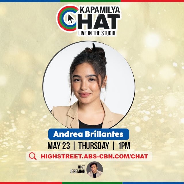 Don't miss Andrea Brillantes later at the Kapamilya Live Chat Studio! Tune in for an exciting session with your favorite star. Log on lang sa highstreet.abs-cbn.com/chat para sa tuloy-tuloy na kwentuhan at chikahan. See you there! ANDREA HighStreetPromoDay