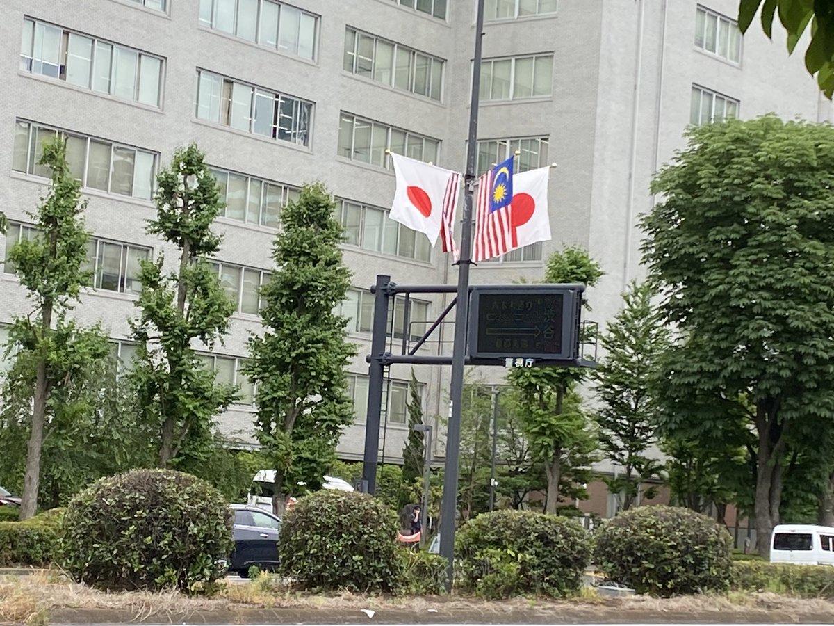 Malaysian flags in Tokyo. Welcoming the visit of Prime Minister @anwaribrahim.