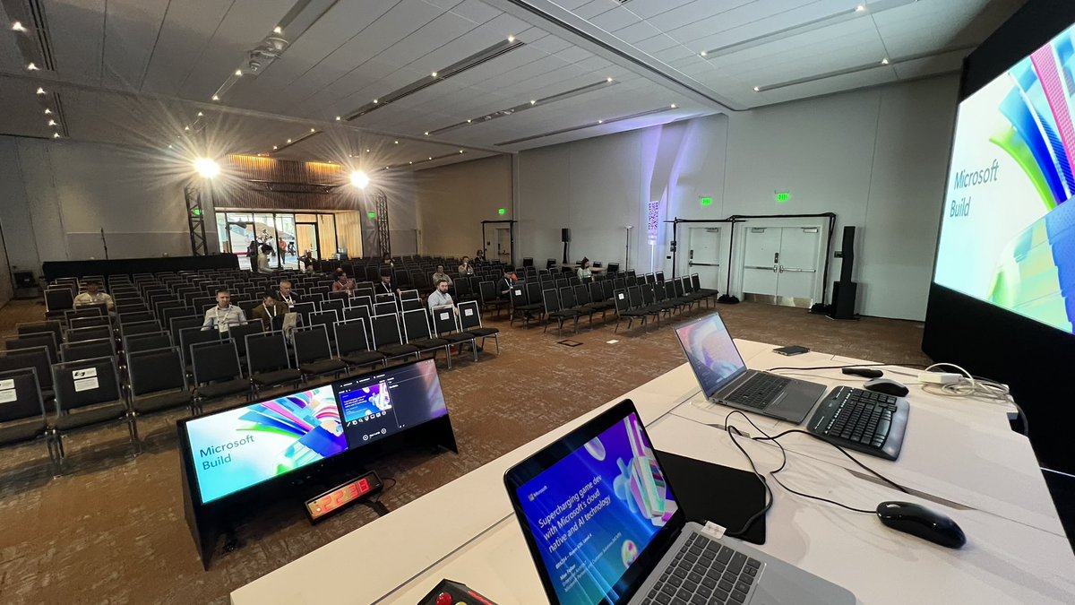 Big thanks to <a href="/Microsoft/">Microsoft</a> for giving me the opportunity to talk about my experience and my passion 🙌 and to everyone who attended live as well as online. I’ll share the recording soon, until here are a quick few photos while we got setup for the talk

#microsoftbuild #build2024