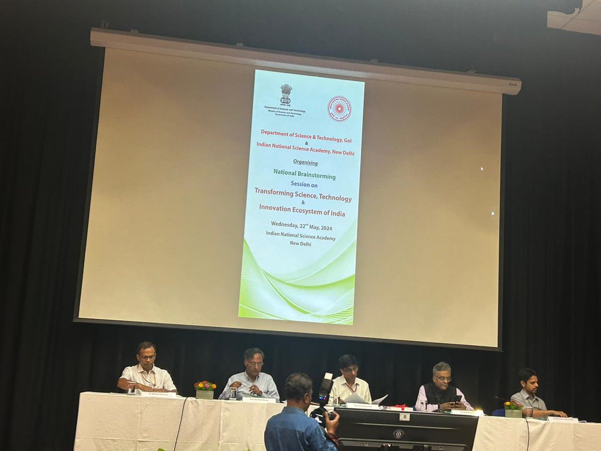 Dr Akhilesh Gupta (@guptaakhilesh63) on Twitter photo Had extremely fruitful deliberations at Brainstorming on "Transforming STI Ecosystem of India" organised by <a href="/IndiaDST/">DSTIndia</a> n hosted by <a href="/insa_academy/">Indian National Science Academy (INSA)</a>, inaugurated by <a href="/karandi65/">Abhay Karandikar</a> n presided by <a href="/Ashutos61/">Ashutosh Sharma</a>. Nearly 100 experts, policy researchers n students participated, as part of 6 panels Had extremely fruitful deliberations at Brainstorming on "Transforming STI Ecosystem of India" organised by <a href="/IndiaDST/">DSTIndia</a> n hosted by <a href="/insa_academy/">Indian National Science Academy (INSA)</a>, inaugurated by <a href="/karandi65/">Abhay Karandikar</a> n presided by <a href="/Ashutos61/">Ashutosh Sharma</a>. Nearly 100 experts, policy researchers n students participated, as part of 6 panels