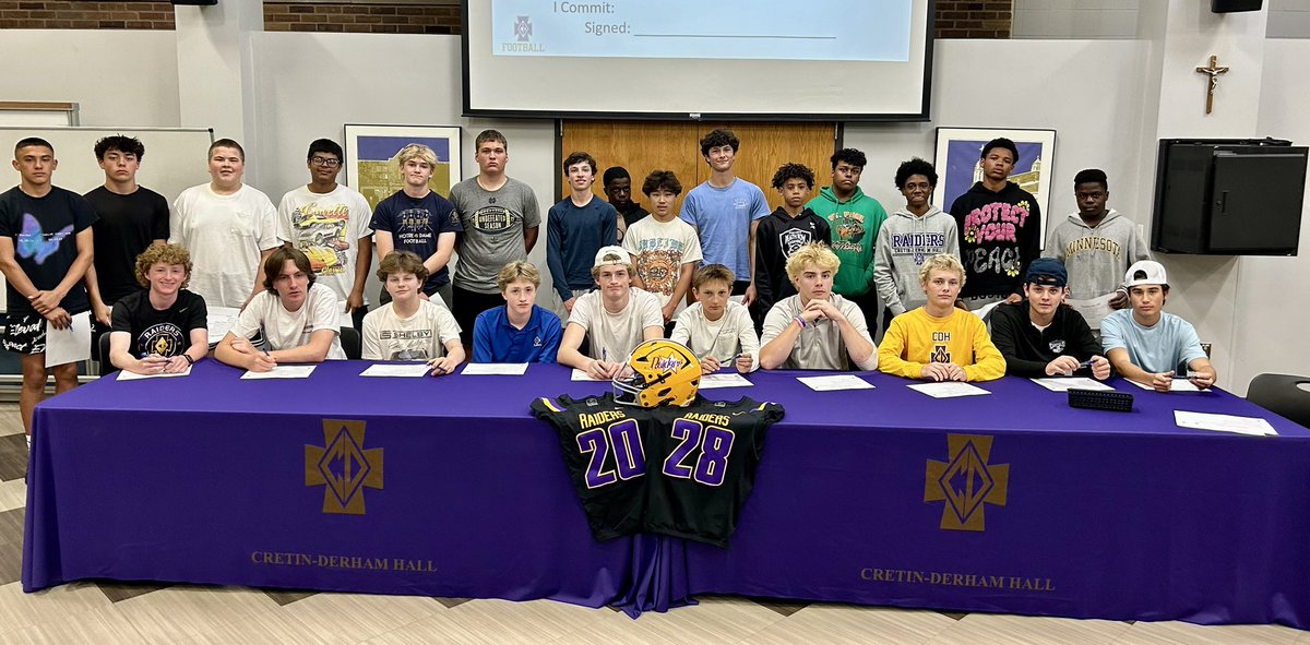 “Raiders for Life” commitment night for the Class of 2028 Football team. Excited to get these young men in the program!