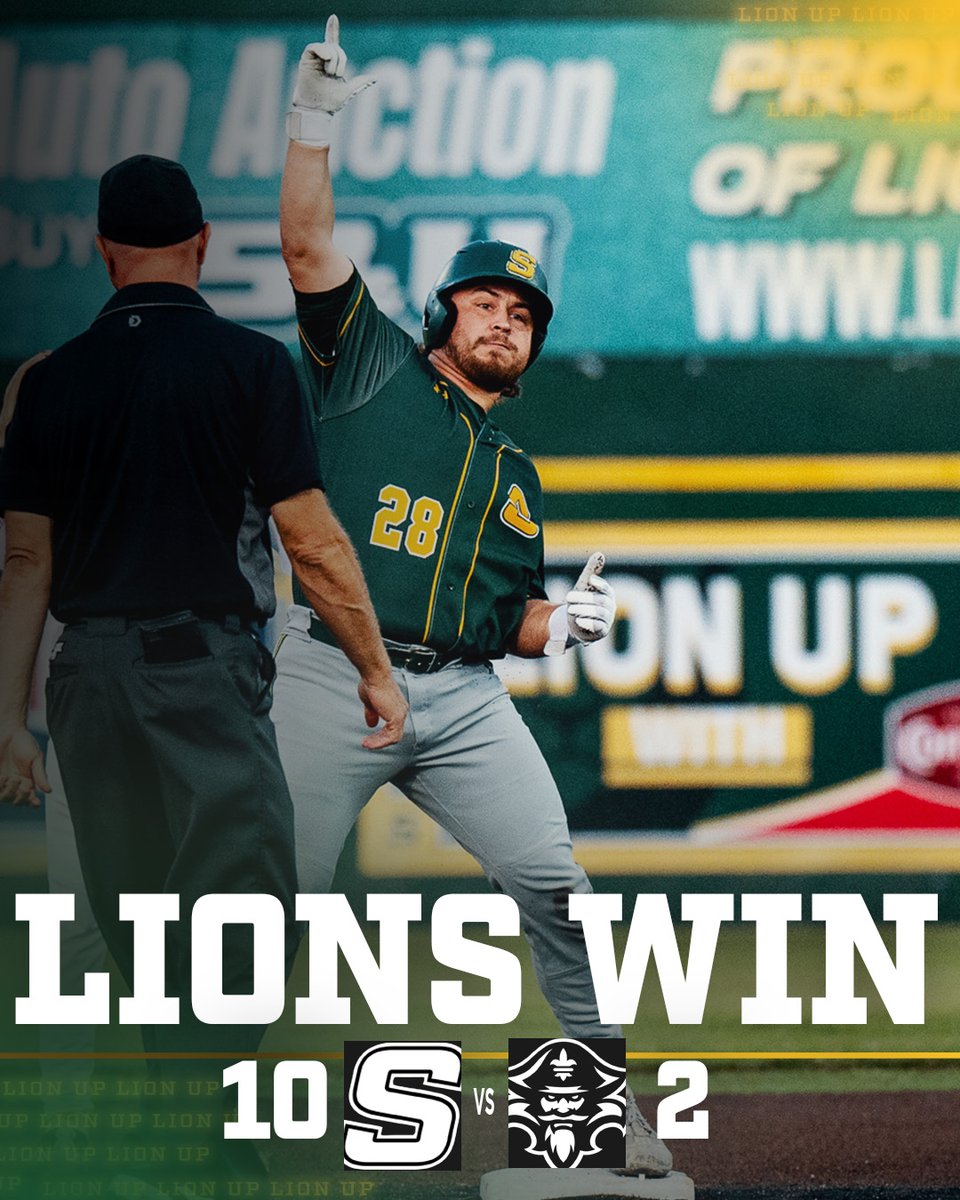 Into the winner's bracket.

We face Nicholls at 7 pm tomorrow back here in The Pat.

#LionUp | #HammondAmerica