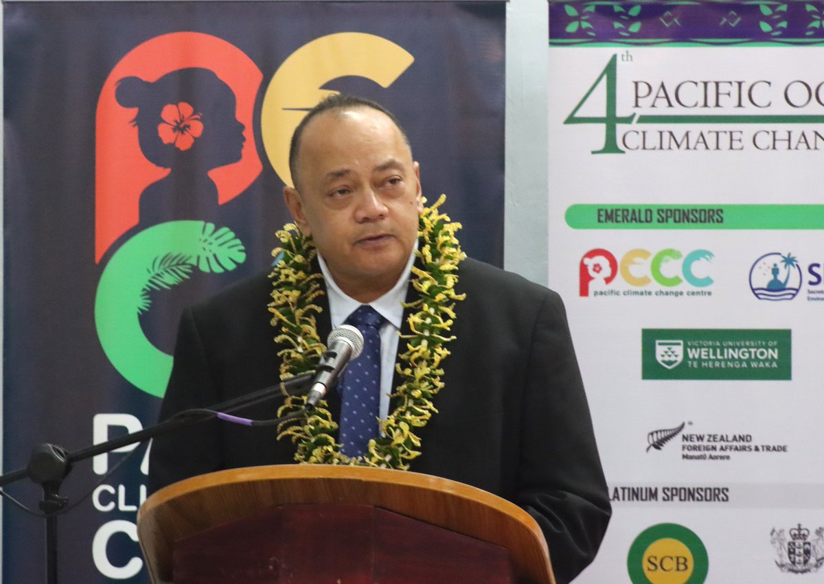 Prime Minister of 🇹🇴Tonga, Hon. Hu’akavemeiliku Siaosi Sovaleni calls for transformative financing to counter climate change at #POPCCC4

Read more ➡️ tinyurl.com/mrx7u6cz

#ResilientPacific