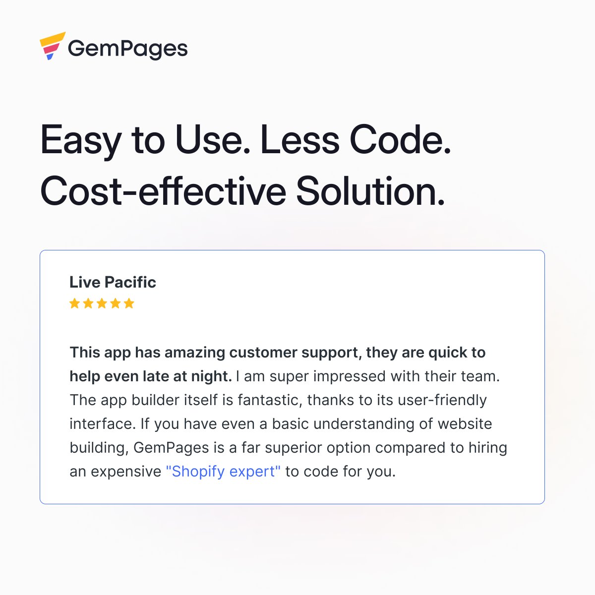 gempages's tweet image. Our customers love #GemPages for its quick support and ease of use!

Thank you for your positive feedback. Our customer #support team will keep working hard to provide you with the best possible experience.

⭐️Try GemPages for FREE: bit.ly/appstore-Gempa…