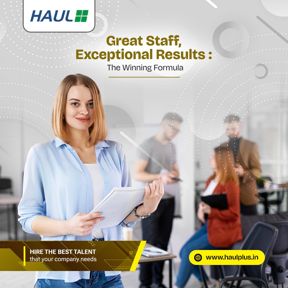 Spot the right talent that can push your business to the next level of success. Build a strong team of candidates with HaulPlus.

Call us now at 7030954100 or visit haulplus.in

#staffingfirm #staffingservices #staffingindustry #staffingcompany #humanresource