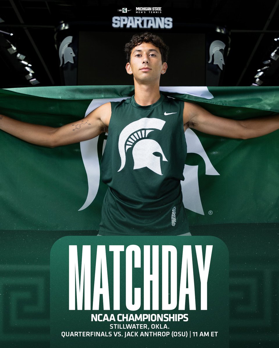 Wake up, it's Ozan Match Day 😁 🎾 NCAA Singles Quarterfinals 🕚 11 a.m. ET 📺 ESPN+ or sprtns.co/4bNsaGL 📊 sprtns.co/4bgMn85 #GoGreen