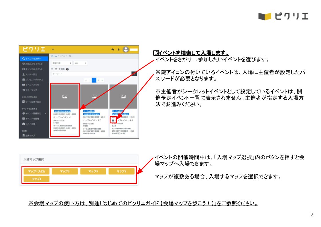はじめてのピクリエガイド 【一般参加しよう！】 」を作成しました