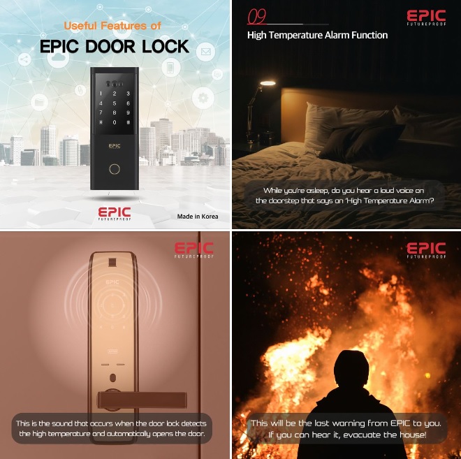 Globalepics's tweet image. EPIC Smart Door Locks Safety Features
Internal heat Sensor + Emergency Alarm + Automatic Unlock
Safety Features available on all EPIC Smart Digital Door Lock Models 
Email: info@epic.co.kr
Web: epic.co.kr
#locks #keylessentry #SmartLock #smarthome #DoorLockSystem