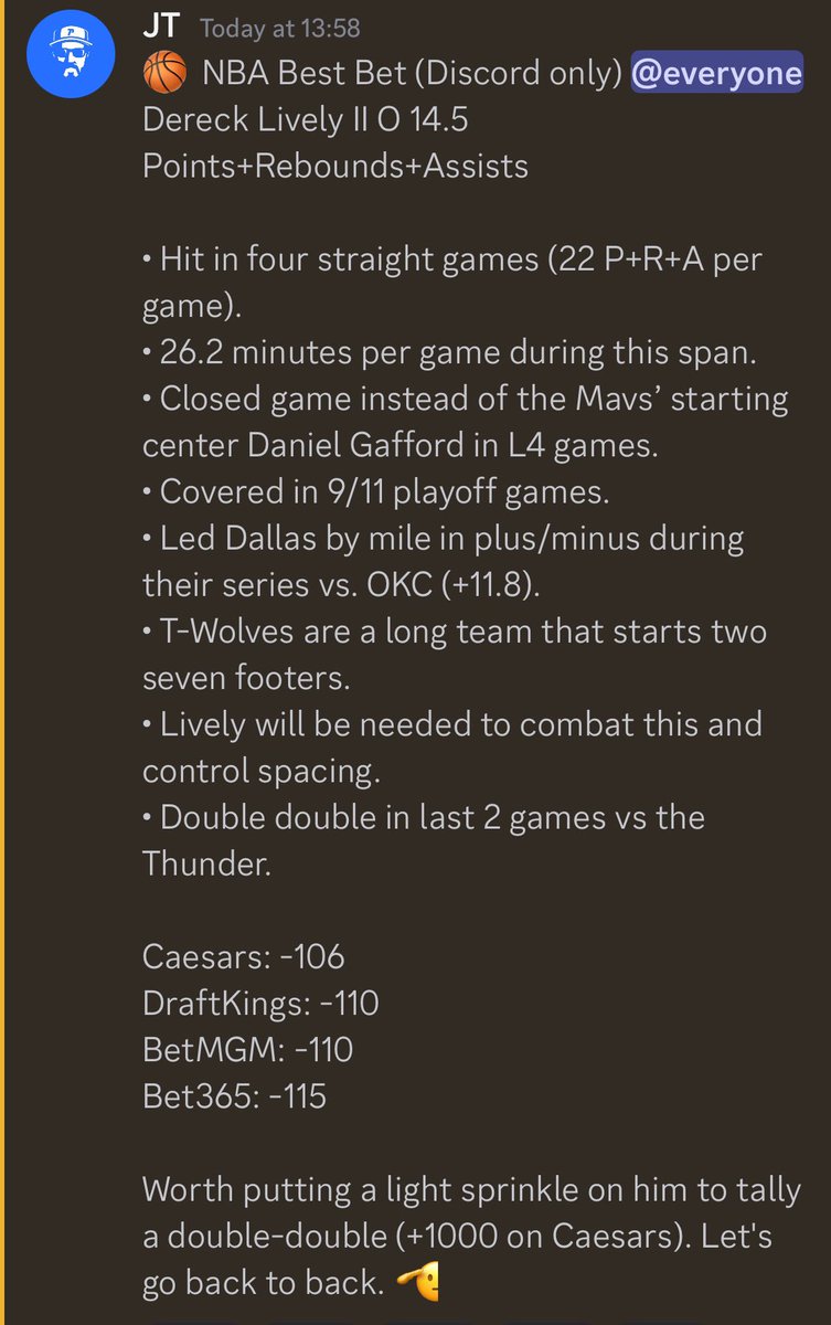 ✅ Yessir Lively went off, nice to end the night on a win.

Discord’s free for anyone who hasn’t joined yet.

👉 Join here: bit.ly/Join-My-Discord

You’ll get access to exclusive plays like this one at no charge.