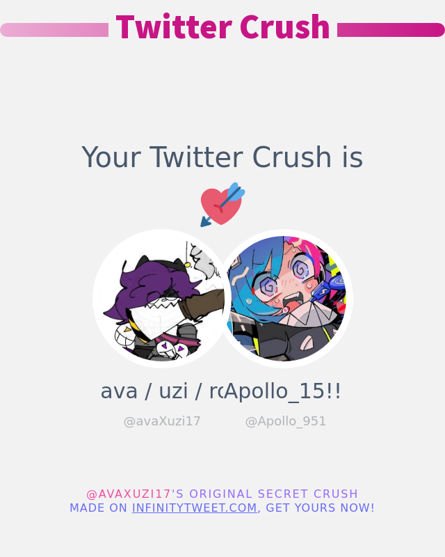 My Twitter Crush is: @Apollo_951

➡️ infinityweet.me/secret-crush