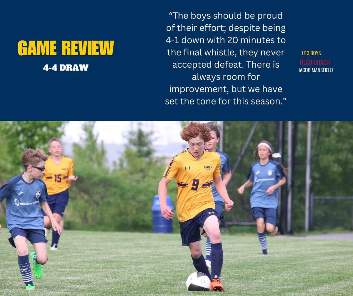 The U13 boys put up a relentless performance against <a href="/KingstonUnited/">Kingston United SC (at 🏠)</a>-B at the Invista Centre on Wednesday. They came from behind, overcoming a 4-1 deficit to equalize, much to the awe of their fans.

#relentless
#nevergiveup
#believeandachieve