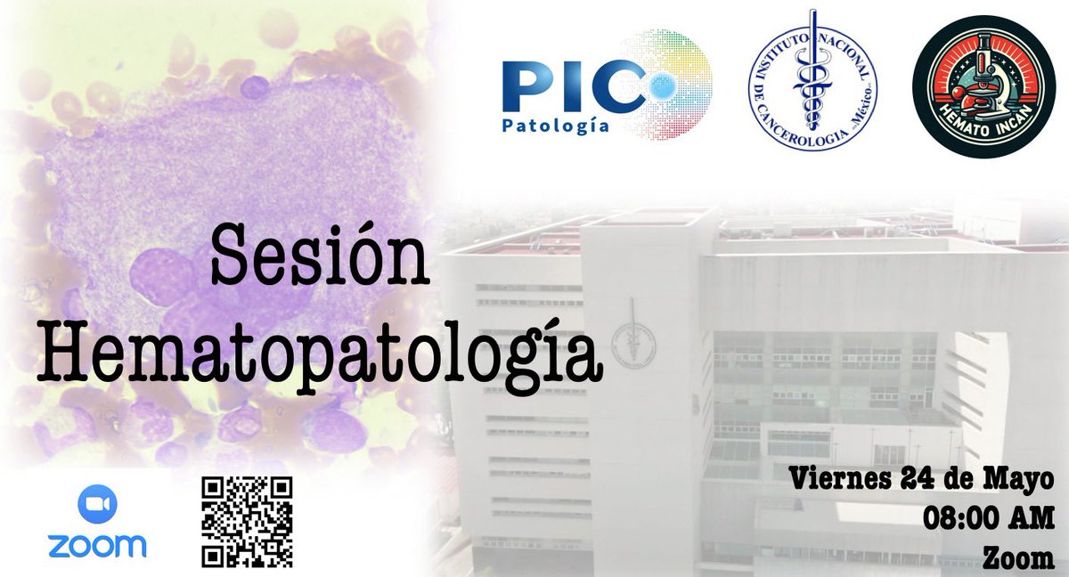 Hematología Intensa (@hematointensa) on Twitter photo 🔥INVITACIÓN ESPECIAL🔥
Los invitamos a este nuevo proyecto de sesiones de Hematopatología en conjunto por el <a href="/incan_hemato/">Hematologia INCan</a> y el grupo PIC Patología.
Link zoom:
us02web.zoom.us/j/85189451804?…
ID de reunión: 851 8945 1804
Código de acceso: 417554 🔥INVITACIÓN ESPECIAL🔥
Los invitamos a este nuevo proyecto de sesiones de Hematopatología en conjunto por el <a href="/incan_hemato/">Hematologia INCan</a> y el grupo PIC Patología.
Link zoom:
us02web.zoom.us/j/85189451804?…
ID de reunión: 851 8945 1804
Código de acceso: 417554
