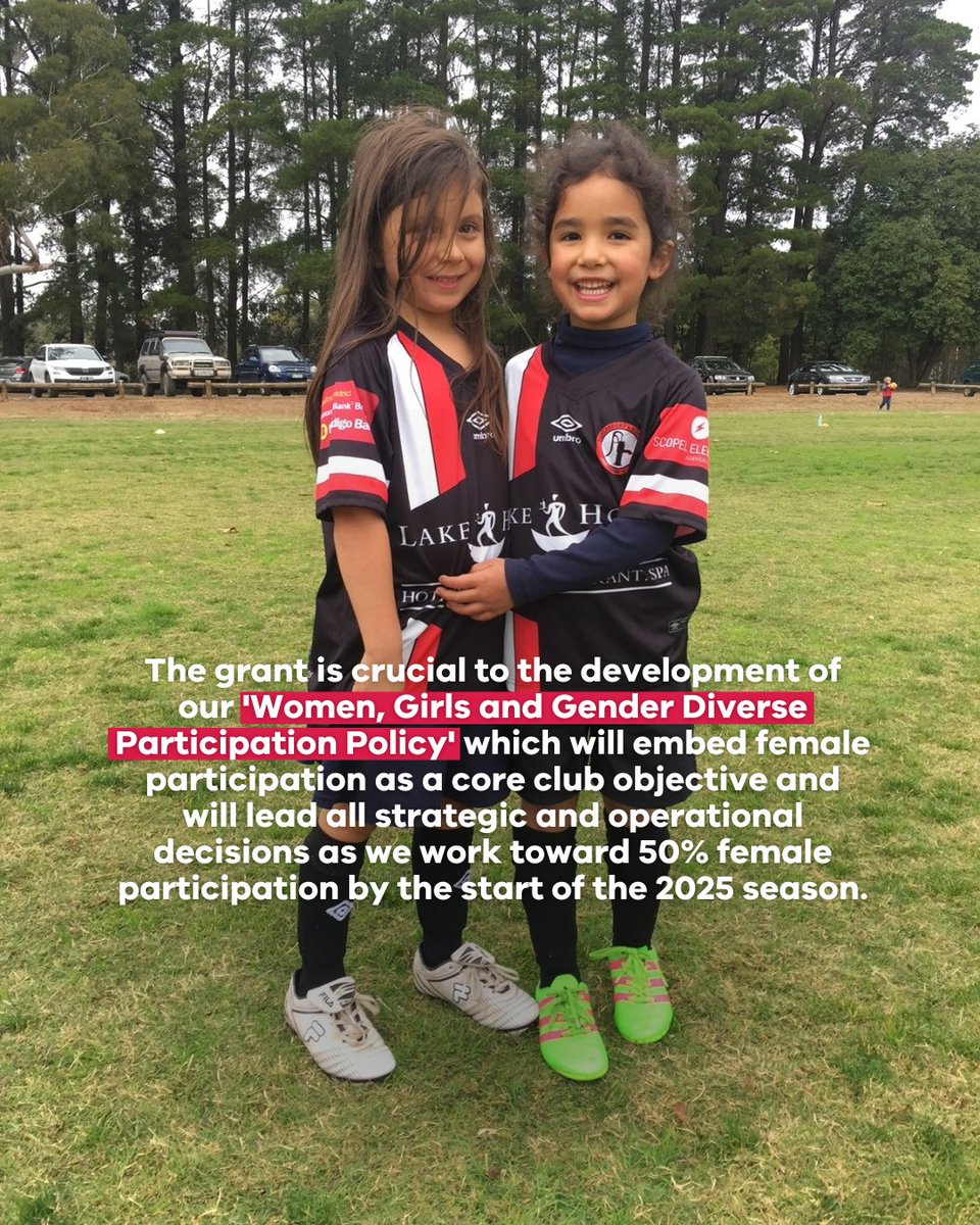 Policy POWER 🙌

With the help of a #ChangeOurGame Community Activation Grant, Daylesford & Hepburn United Soccer Club are excited to bring their Women, Girls and Gender Diverse Participation Policy to life and continue levelling the playing field for women & girls in soccer⚽