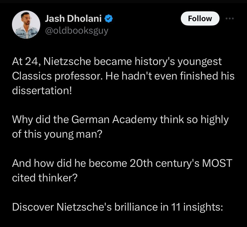 🧵Learn the secrets that academic Nietzsche scholars don’t want you to know! You too can learn to will the eternal return in 11 easy steps! 🧵