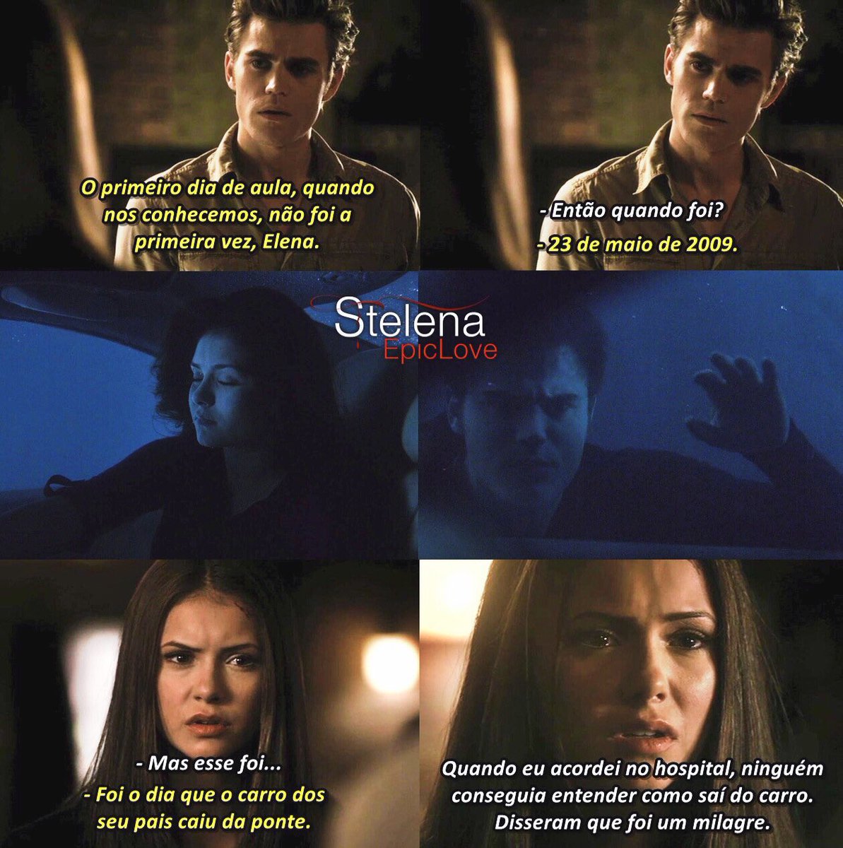 steIenaepiclove's tweet photo. Hoje está fazendo 15 ANOS que Stefan salvou a vida da Elena no acidente de carro ❤️

“ Foi essa pessoa que pulou na água para salvar a família que tinha caído com o carro da ponte. Foi essa pessoa que salvou a minha vida!” - Elena https://t.co/OV9umCLI46