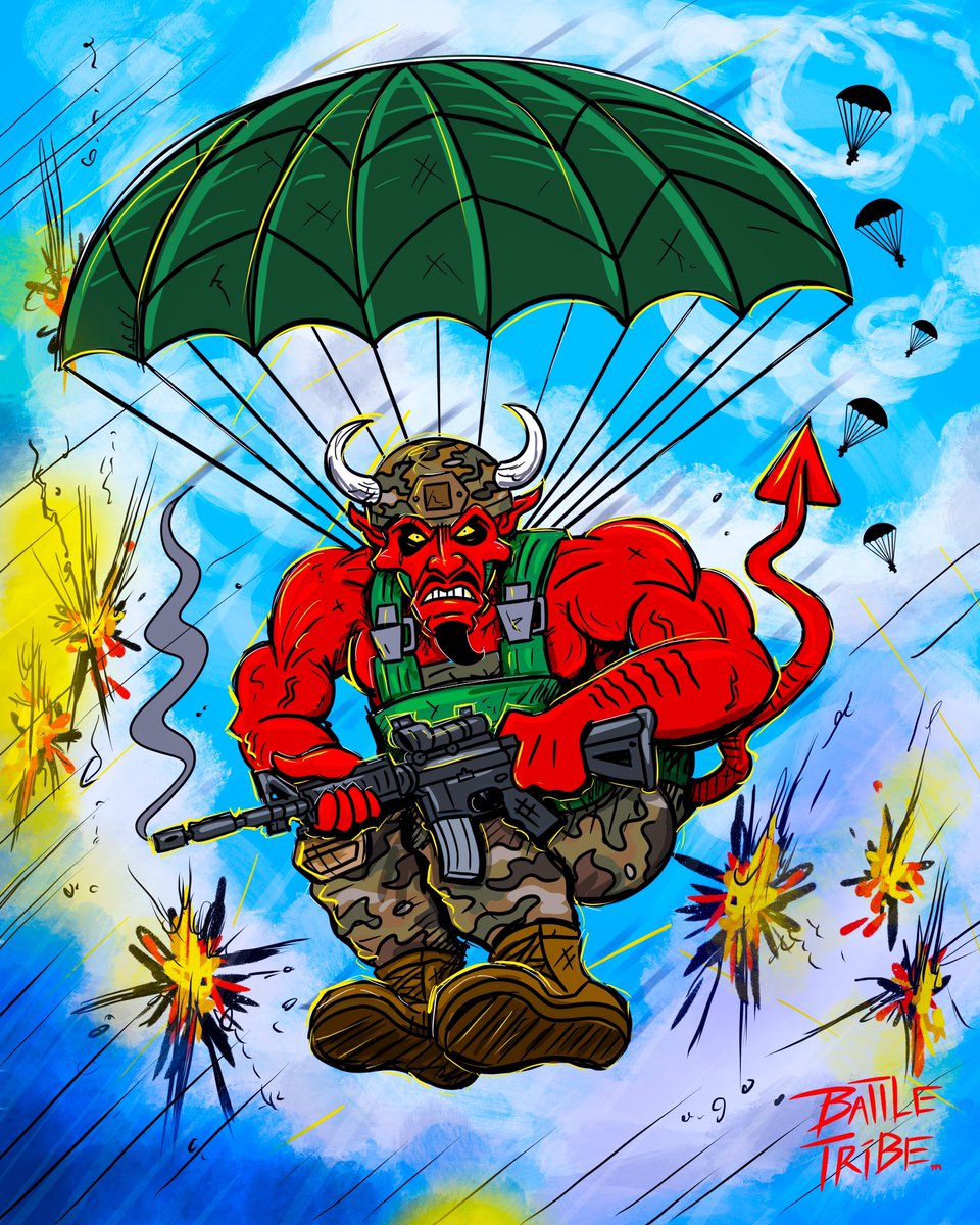 “Fury From The Sky” 2nd Battalion, 508th Parachute Infantry Regiment Art 💥 Have a great week🤙🏻 #Battletribe #Airborne #82ndairborne #usarmy #paratrooper #art