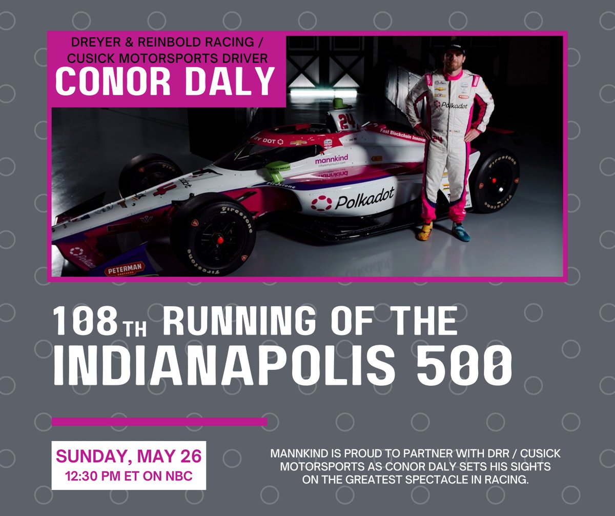 When the green flag flies on the Indy 500, MannKind will be cheering on the No. 24 DRR/Cusick Motorsports car with Conor Daly – who is living with type 1 diabetes – behind the wheel. Tune in Sunday to see who will drink the milk. #MannKind #Diabetes #T1D #Indy500 @ConorDaly22