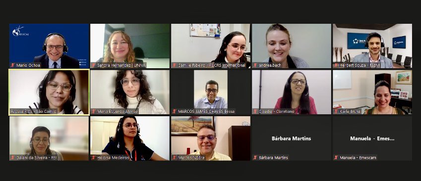 El día de hoy, la Mtra. Sandra Hernández Salazar, en su carácter de Coordinadora de la Red de Internacionalización y del Programa Americarum Mobilitas de la organización <a href="/Oducal/">ODUCAL</a>, presentó los programas de la Red ante las universidades católicas de la Subregión Brasil 🇧🇷