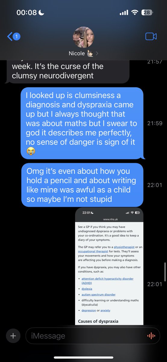 To everyone who replied dyspraxia, i actually figured it out myself by googling and it’s insane I have every single sign of it especially apraxia of speech I even had to go to speech therapy as a child