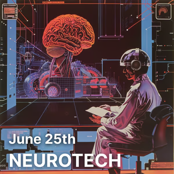 Tuesday Evening 6:00-9:00pm there'll be rounds of lightning talks and panel discussions showcasing the frontier of neuroscience, human-computer brain interfaces, and more - Neurotech Night is hosted by @mkosma from @DataJoint and @junaxup from @E11BIO Merging Mind with Machine