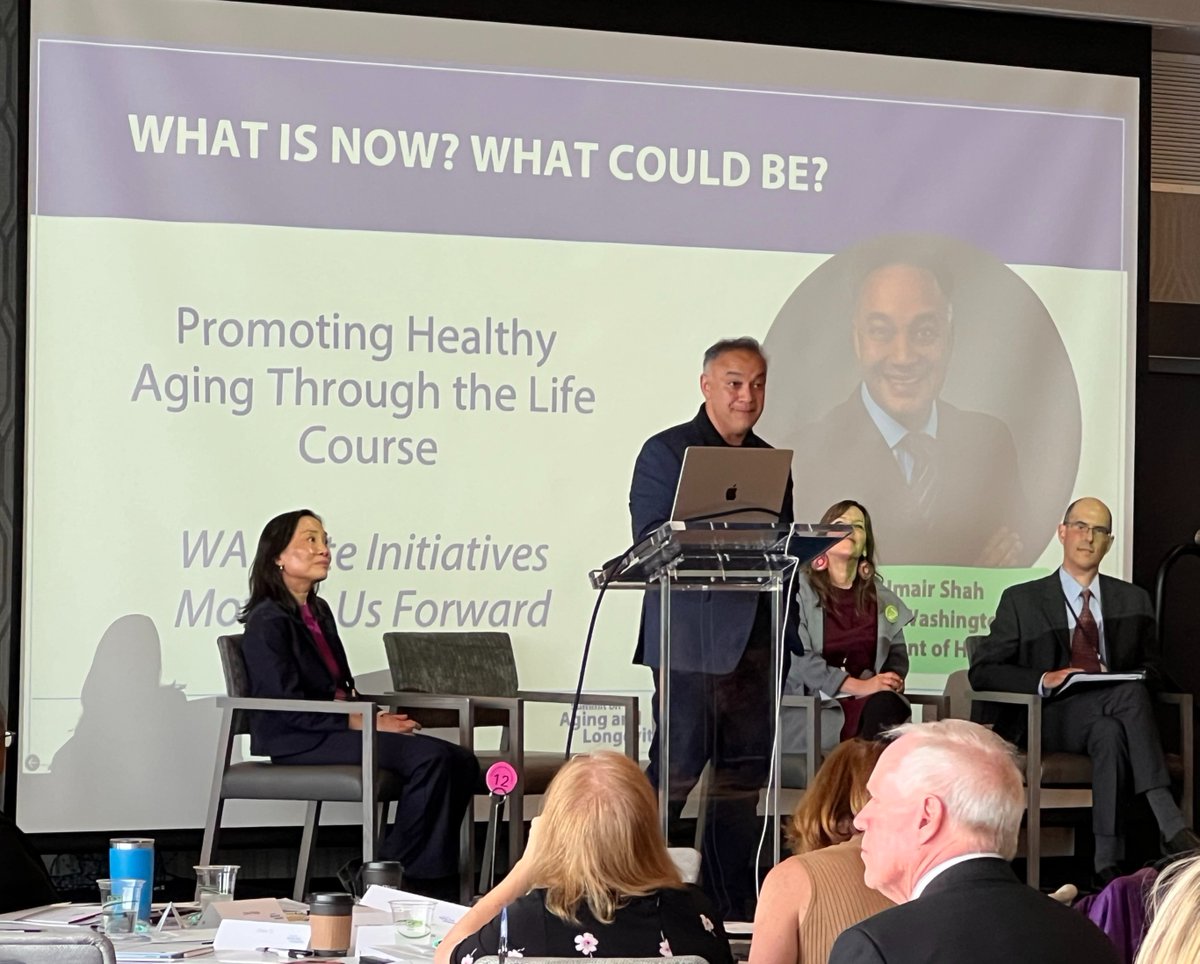 Thank you @wadshs for having @WADeptHealth @WA_Health_Care @CDCgov @MilkenInstitute at the Summit on Aging & Longevity in Tacoma today! Together we can improve health span – the number of years the people in our communities live a healthy, vibrant life.