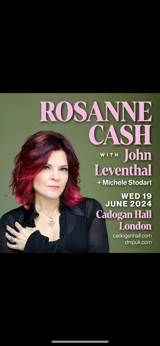 Very excited to be opening for the amazing Roseanne Cash at Cadogan Hall ♥️