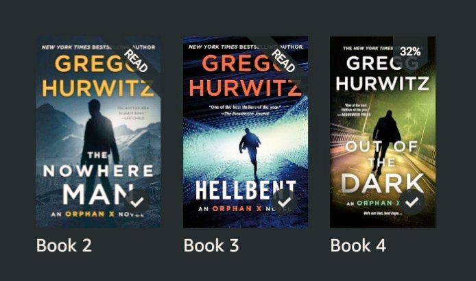 Libro_19's tweet photo. Hooked on #OrphanX series by @GreggHurwitz. My current purchases and line up on #Kindle #Amazon #OutOfTheDark https://t.co/J1tIgSsAUx