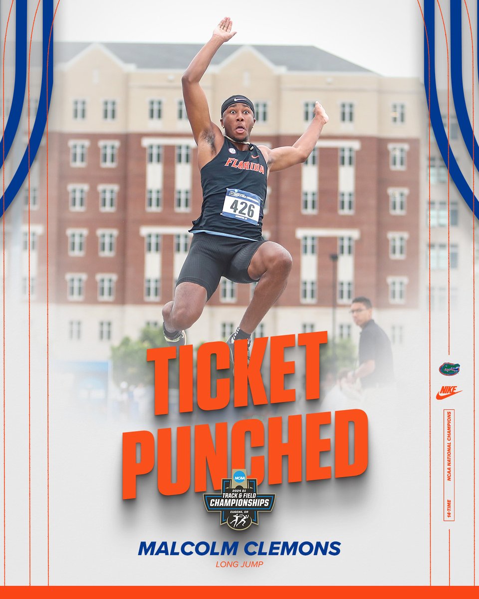 SDB and Clem are FLYING to Eugene 🛩️ Sean Dixon-Bodie and Malcolm Clemons locked up spots in the NCAA Outdoor Championships in the Men's Long Jump! 🦈 Dixon-Bodie: Place: 7⃣th Mark: 7.59m/24'11' Clemons: Place: 1⃣2⃣th Mark: 7.51m/24'7.75' #GoGators 🐊 | #NCAATF