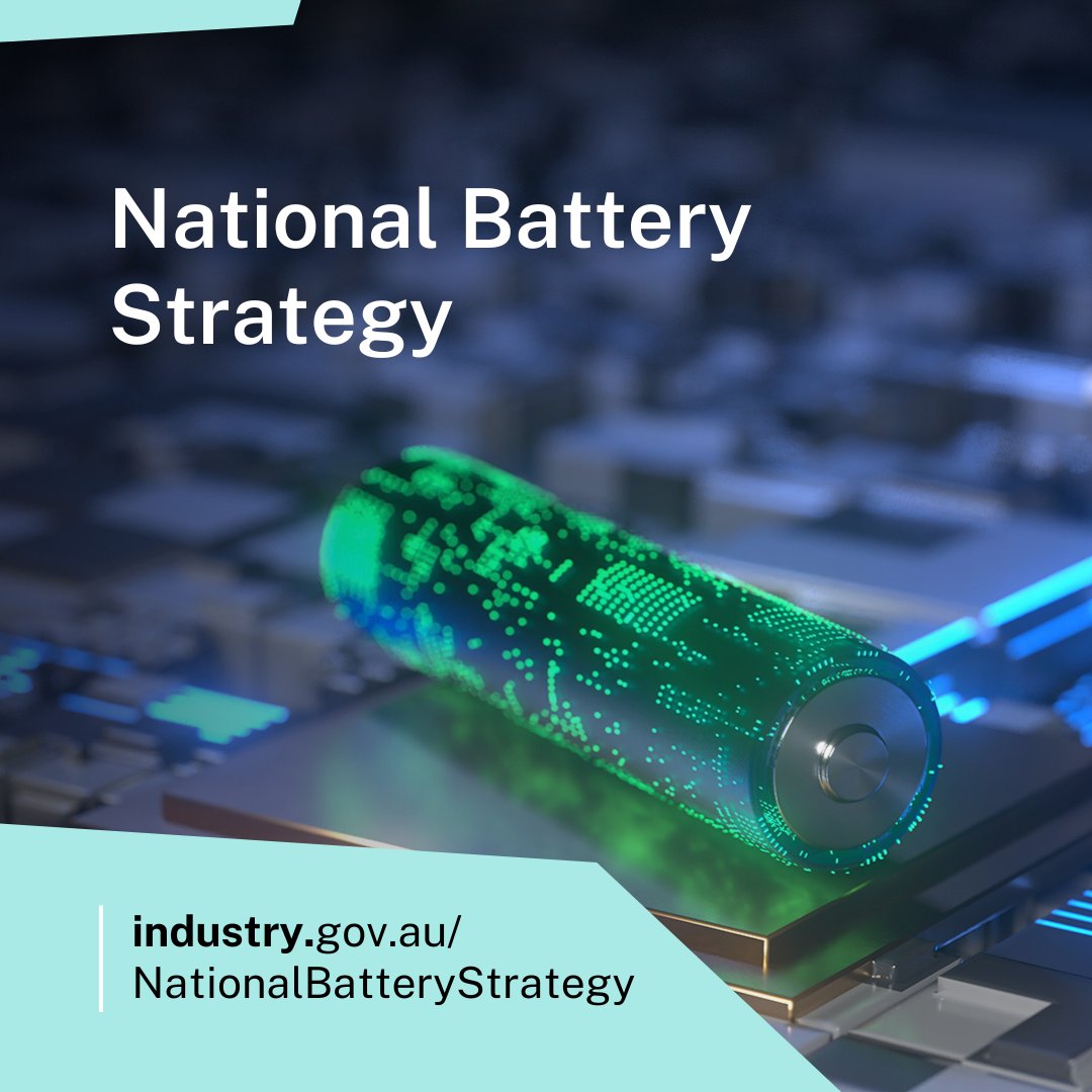 #AusGov now has a National Battery Strategy outlining strategic priorities and opportunities to grow a thriving local battery industry. 

Learn more: industry.gov.au/NationalBatter…

#FutureMadeInAustralia #NationalBatteryStrategy #Budget2024 #batteries #manufacturing