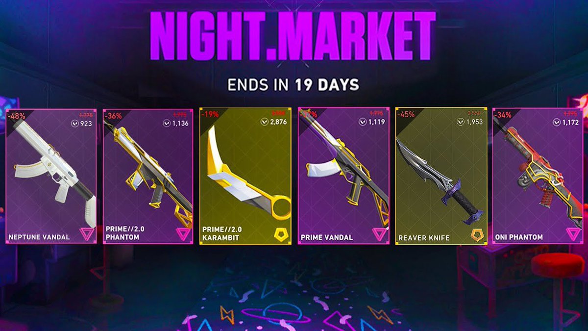 It’s almost Night Market time! 💗🌸 I’m going to buy a followers best Valorant skin on their Nightmarket! All you have to do is: 
🌸 Like my post
🌸 Comment the skin you want
🌸 Must have Paypal !!! 
🌸 I will pick someone random by 31st of May!
Good luck ! 💓🌷