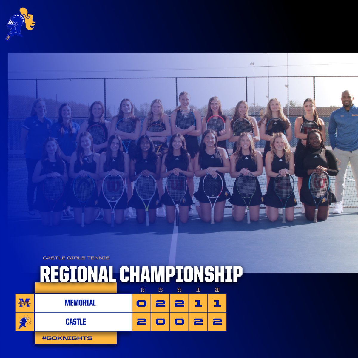 Lady Knights win 3-2 to capture the Regional Championship.