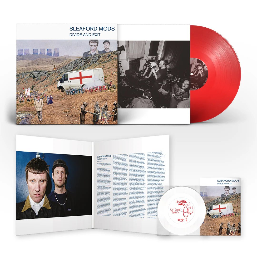Allying strong words and minimal electronics, @sleafordmods look back on 'Divide and Exit' as 'perhaps the most punk record' they have ever done. Now reissued on red vinyl with a limited-edition sleeve by Cold War Steve + a bonus CD. @RoughTradeRecs roughtrade.com/en-gb/product/…