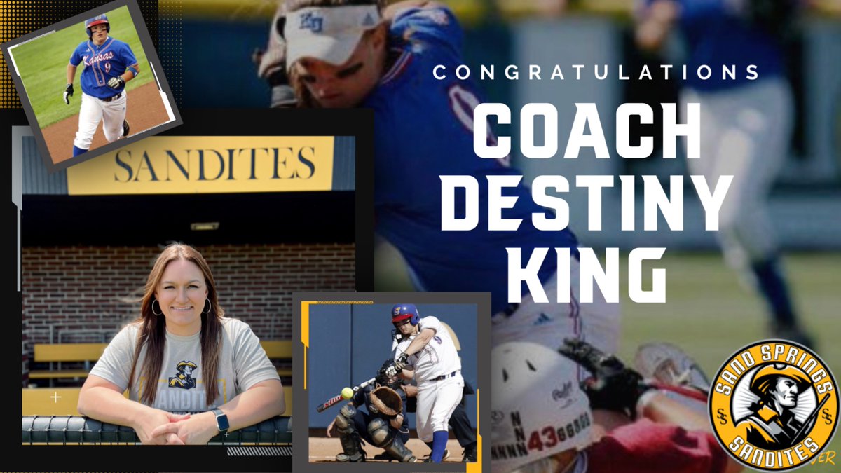 Sandite Athletics is proud to announce Destiny King as the new head slow pitch softball coach.  Coach King will also be helping lead our fast pitch Lady Sandites.   Welcome to the team Coach King! Can’t wait to see you working with the lady Sandites this fall.