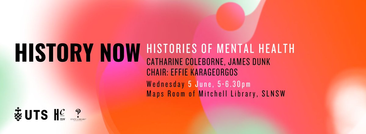 Get your tickets for the next History Now event @statelibrarynsw! Catharine Coleborne and James Dunk discuss the depth of historical writing about mental illness in Australia buff.ly/3WEoFOz @eleaud @jesseadamsstein @AusPublicHist @Uni_Newcastle